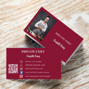 Privé chef-kok bordeaux foto catering QR code Visitekaartje