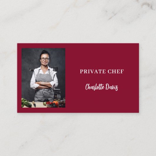 Privé chef-kok bordeaux foto catering QR code Visitekaartje (Voorkant)