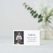 Privé chef-kok fotoslogan QR code Visitekaartje (Staand voorkant)