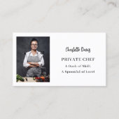 Privé chef-kok fotoslogan QR code Visitekaartje (Voorkant)