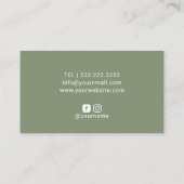 Privé Chef Minimalist Line Art Sage Green Visitekaartje (Achterkant)