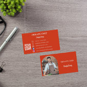 Privé chef rode foto boog QR code Visitekaartje