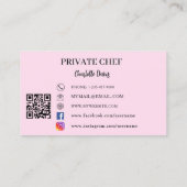 Privé chef roze foto slogan liefde QR code Visitekaartje (Achterkant)