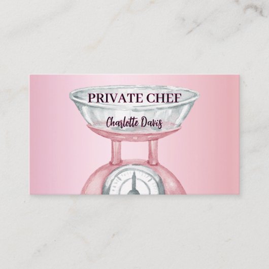 Privé chef roze weegschaal vrouw foto QR code Visitekaartje (Voorkant)