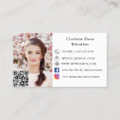 Privé chef roze weegschaal vrouw foto QR code Visitekaartje (Achterkant)