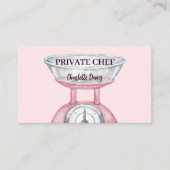 Privé chef roze weegschaal vrouw foto QR code Visitekaartje (Voorkant)