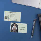 Privé chef salie groene foto boog QR code Visitekaartje