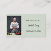 Privé chef salie groene foto catering QR code Visitekaartje (Voorkant)