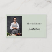 Privé chef salie groene foto catering QR code Visitekaartje (Voorkant)