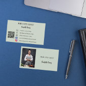 Privé chef salie groene foto catering QR code Visitekaartje