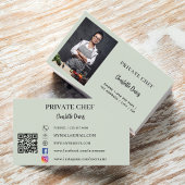 Privé chef salie groene foto catering QR code Visitekaartje