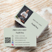 Privé chef salie groene foto catering QR code Visitekaartje