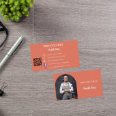 Privé chef terracotta foto boog QR code Visitekaartje