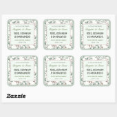 Privé-Collectie Floral Handgemaakt Kaars Vierkante Sticker (Vel)