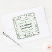 Privé-Collectie Floral Handgemaakt Kaars Vierkante Sticker (Envelop)