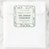 Privé-Collectie Floral Handgemaakt Kaars Vierkante Sticker (Tas)