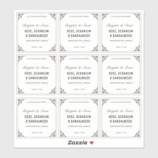 Privé Collectie handgemaakt Transparante Kaars Sticker (Vel)