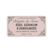 Privé Collectie handgemaakt Viridescent Kaars Etiket (Voorkant)