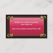 privé-danser visitekaartje (Achterkant)