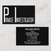 Privé-detective Black Simple Visitekaartje (Voorkant / Achterkant)