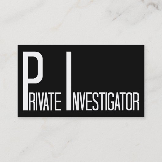 Privé-detective Black Simple Visitekaartje (Voorkant)