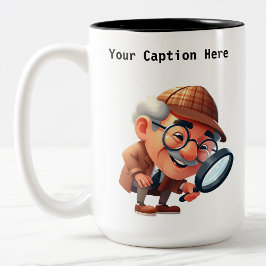  privé-detective Cartoon Mystery Tweekleurige Koffiemok