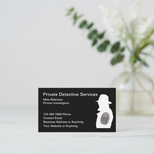 Privé detective onderzoeker Visitekaartjes (Staand voorkant)