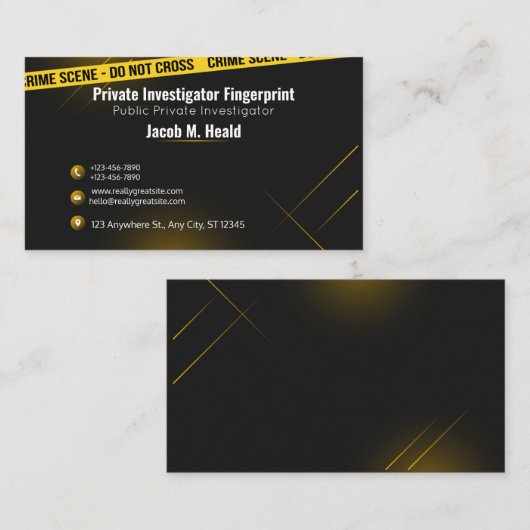 privé-detective visitekaartjes (Voorkant / Achterkant)