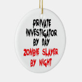 Privé-detective Zombie Slayer Keramisch Ornament (Rechts)