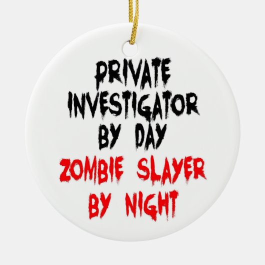 Privé-detective Zombie Slayer Keramisch Ornament (Voorkant)