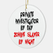 Privé-detective Zombie Slayer Keramisch Ornament (Links)