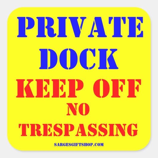 PRIVÉ DOCK OF UW AANGEPASTE LOCATIE VIERKANTE STICKER (Voorkant)