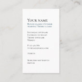 Privé duiken scubadiving Visitekaartje (Achterkant)