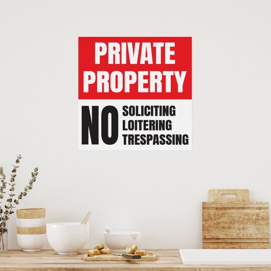 Privé eigendom Geen aanvraag Poster (Keuken)