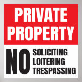 Privé eigendom Geen aanvraag Poster (Voorkant)