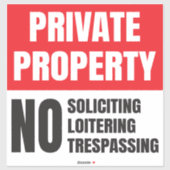 Privé eigendom Geen aanvraag Sticker (Vel)