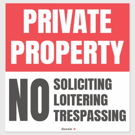 Privé eigendom Geen aanvraag Sticker (Vel)