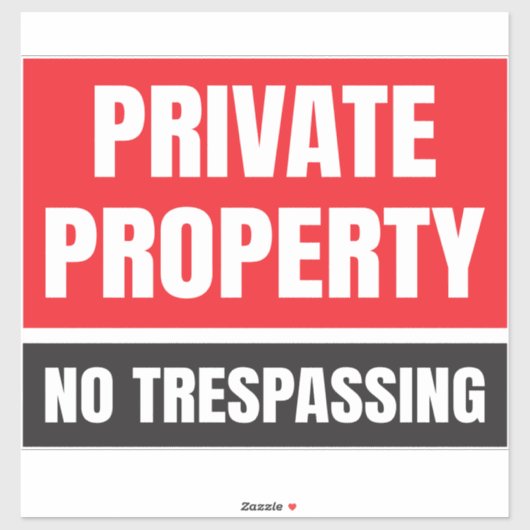 Privé-eigendom nr. sticker (Vel)