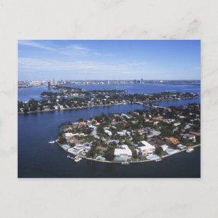 Privé-eilandhuizen in Biscayne Bay, Star Briefkaart