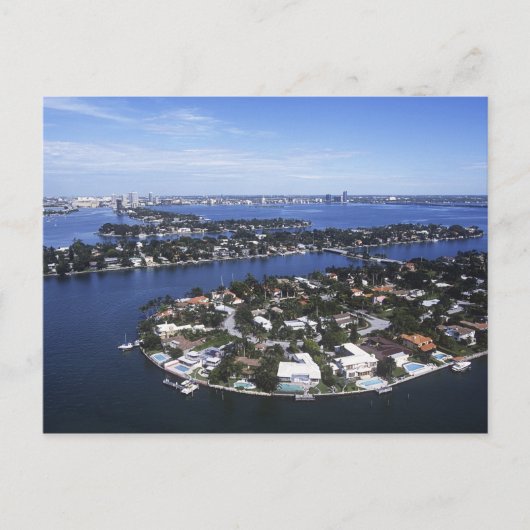 Privé-eilandhuizen in Biscayne Bay, Star Briefkaart (Voorkant)
