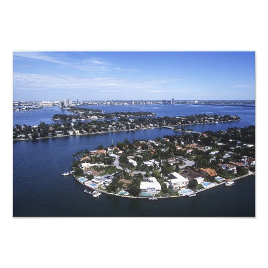 Privé-eilandhuizen van Biscayne Bay, Star Foto Afdruk (Voorkant)