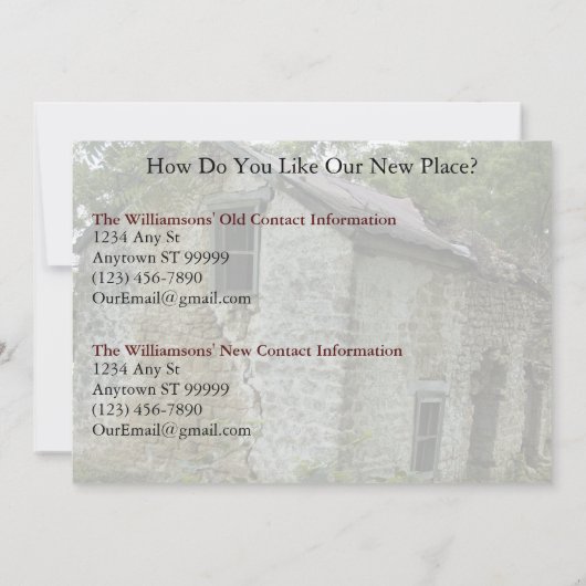 Privé Funny Change of Address Card - Historisch Aankondiging (Achterkant)