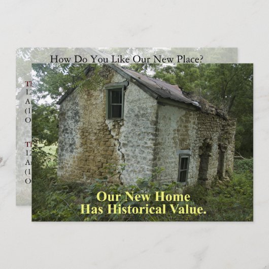 Privé Funny Change of Address Card - Historisch Aankondiging (Voorkant / Achterkant)