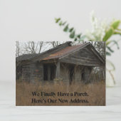 Privé Funny Change of Address Card: New Porch Aankondiging (Staand voorkant)