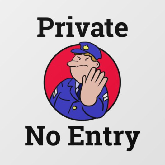 Privé Geen Venster van de Ingang Transparant Teken Raamsticker (Vel)