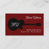 Privé gitaar muziek lessen visitekaartje (Voorkant)