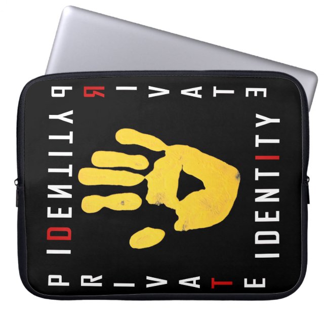 Privé Identiteit ID Palm Laptop Sleeve (Voorkant)