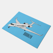 Privé-jet cartoon illustratie deurmat (Schuin)