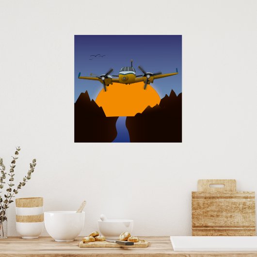 Privé-jet. Zonnetijd. Poster (Keuken)