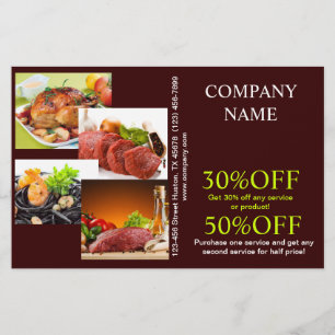 privé-kok diner catering gebraden kip flyer
